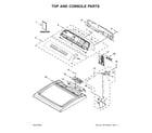Kenmore 11061652020 top and console parts diagram