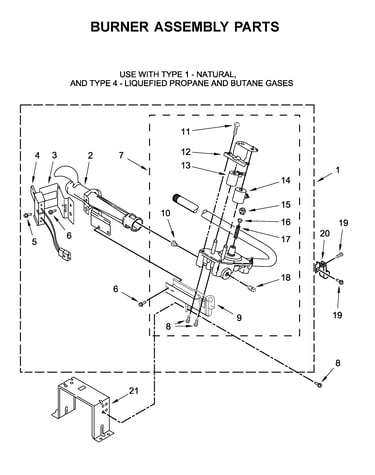 Burner assembly parts
