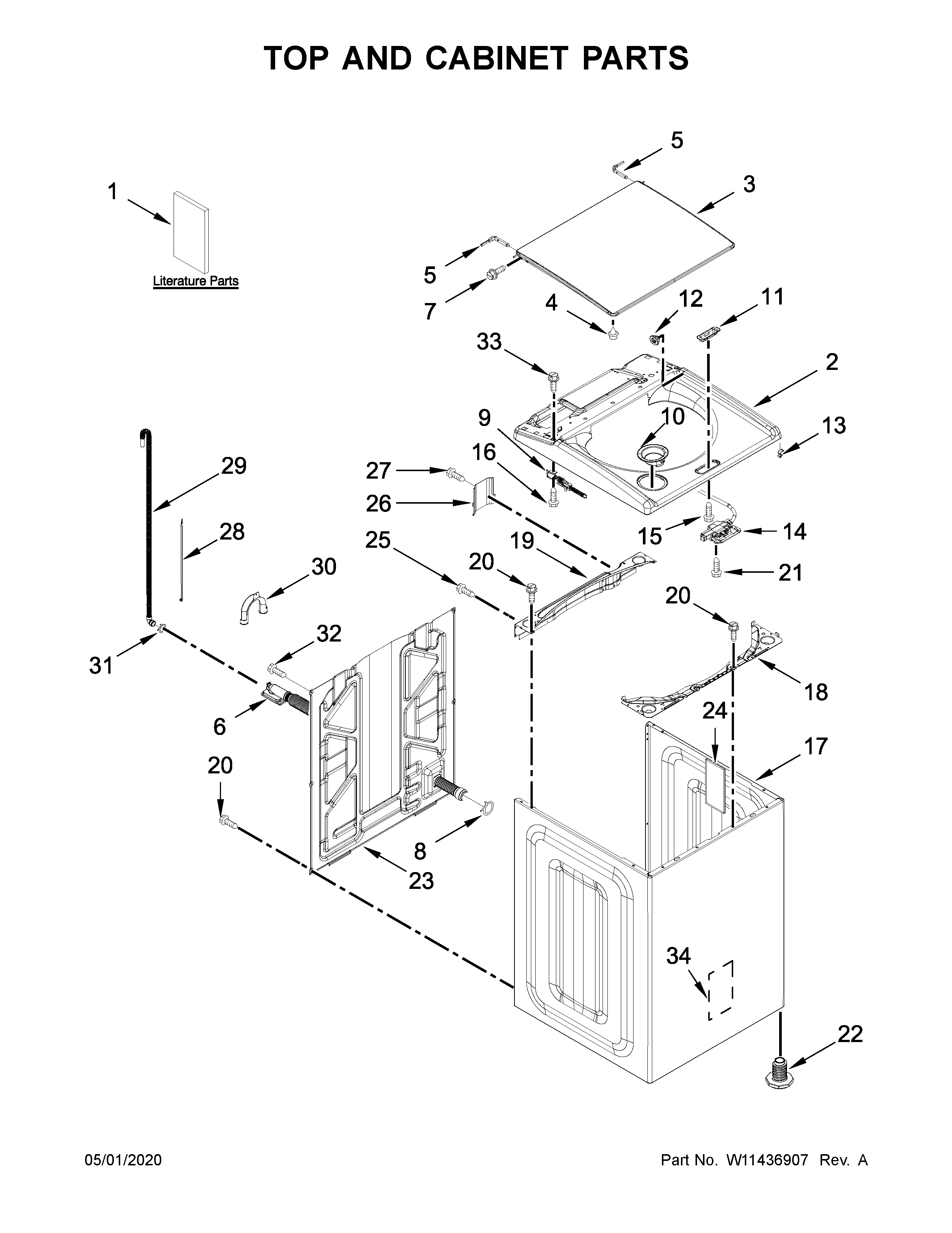 TOP AND CABINET PARTS