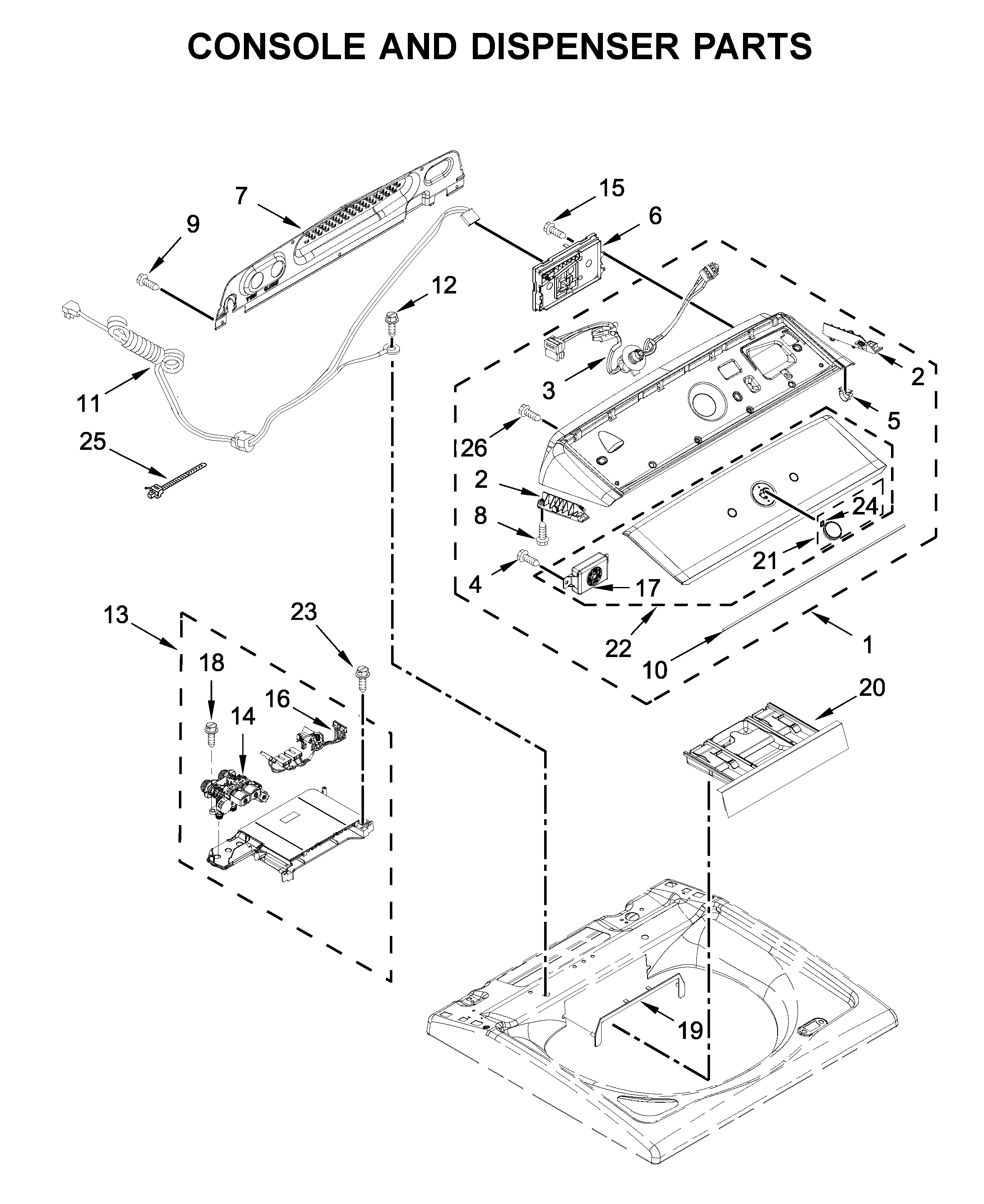 Console and dispenser parts