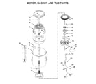 Kenmore 11026132414 motor, basket and tub parts diagram