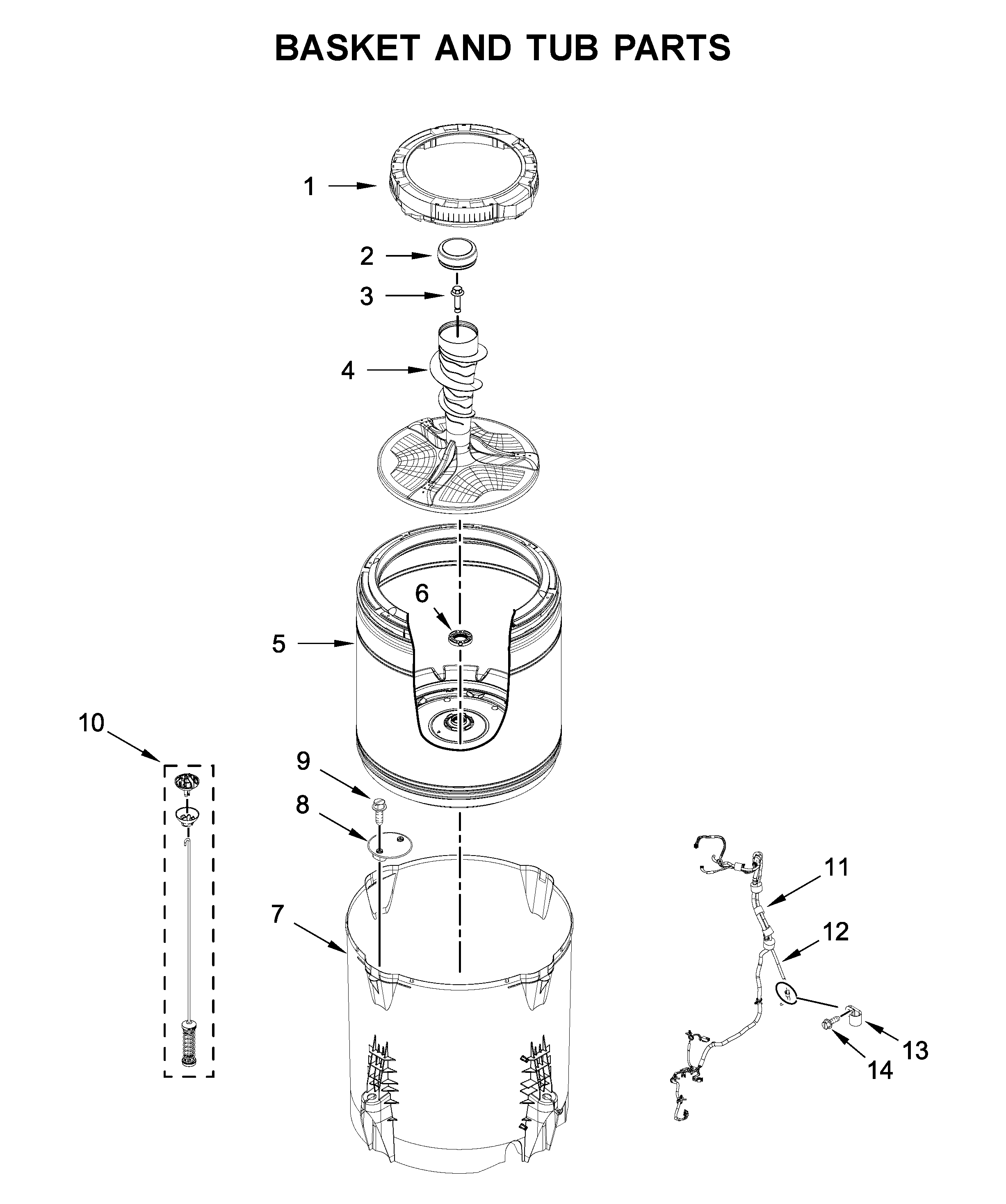 Basket and tub parts