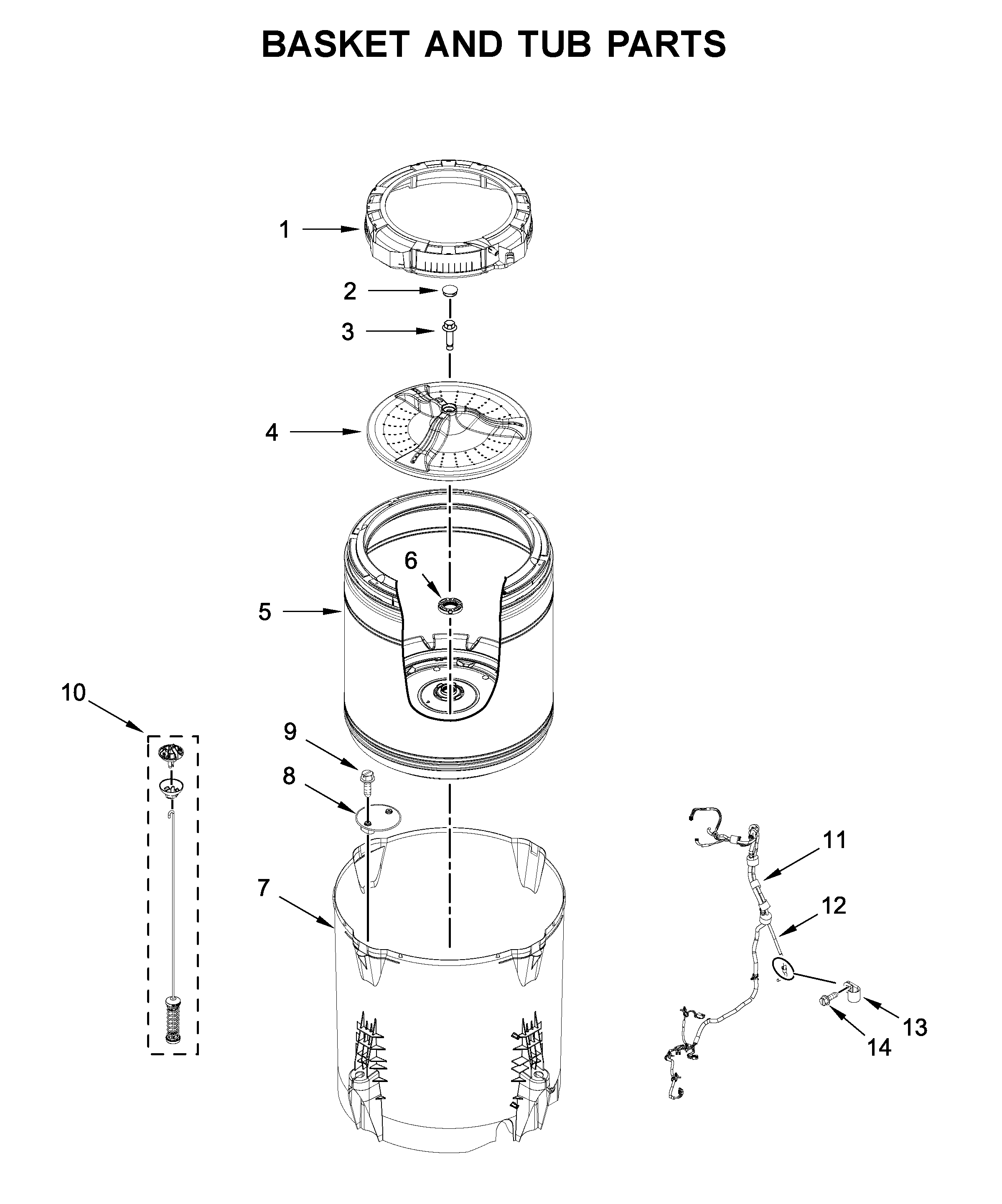 Basket and tub parts