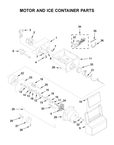 Motor and ice container parts