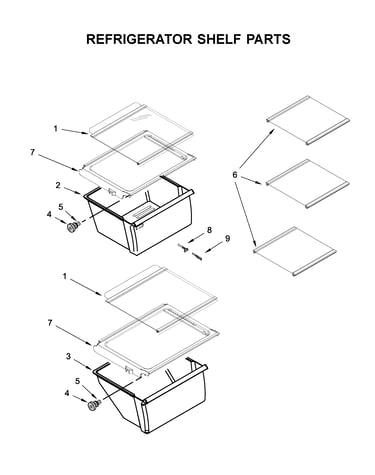 Refrigerator shelf parts