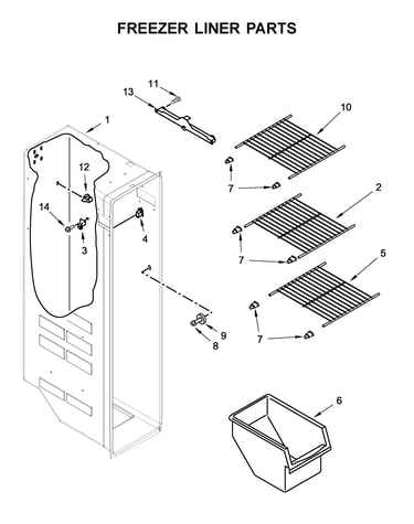 Freezer liner parts