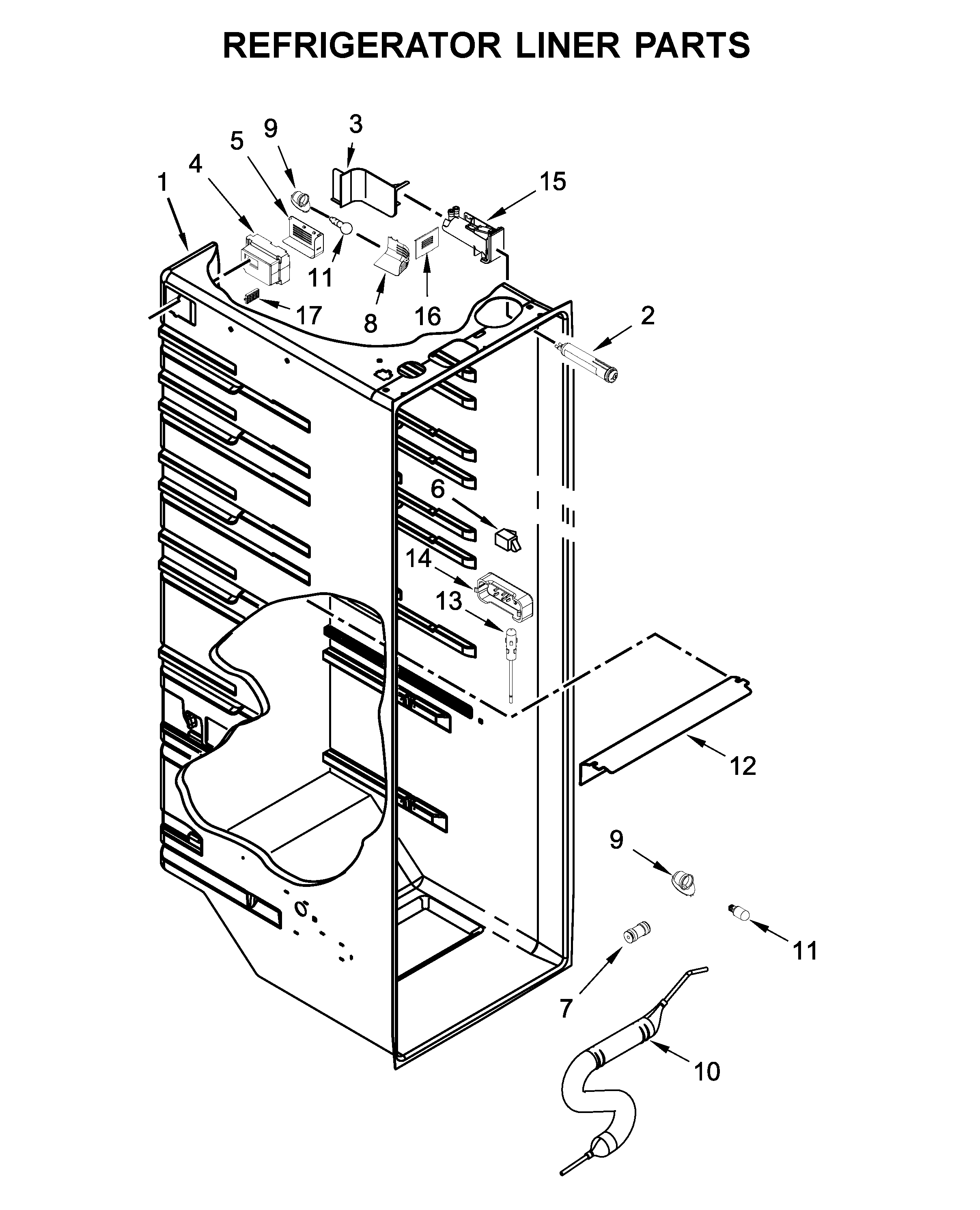 Refrigerator liner parts