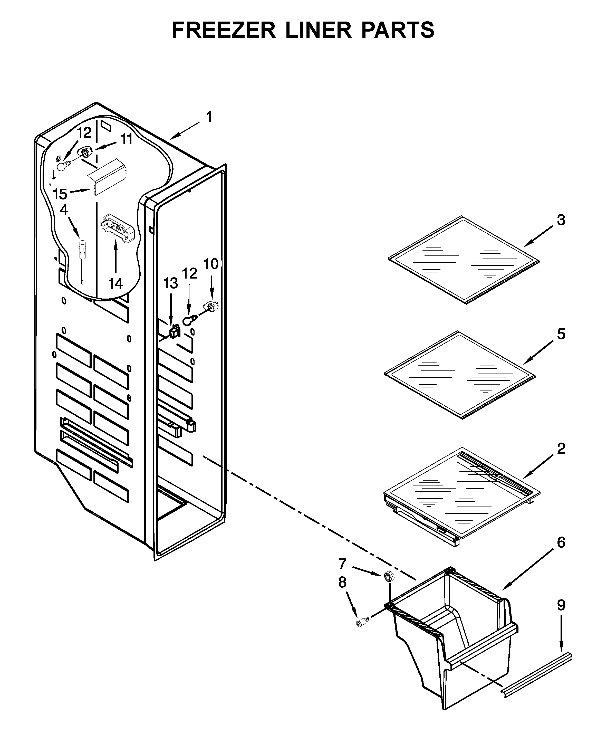 Freezer liner parts