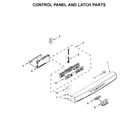 Kenmore 66513090N020 control panel and latch parts diagram