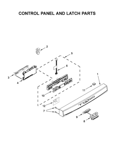 Control panel and latch parts