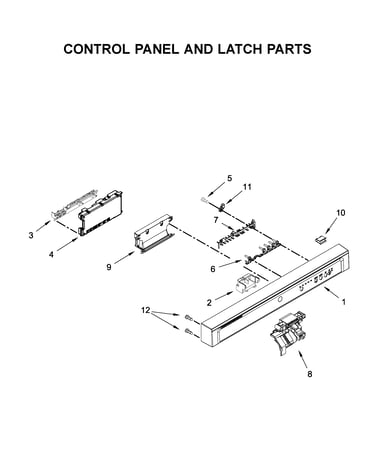 Control panel and latch parts