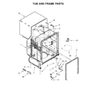 Kenmore 66514502N020 tub and frame parts diagram