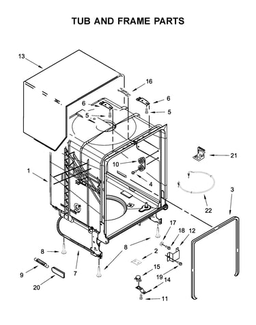 Tub and frame parts