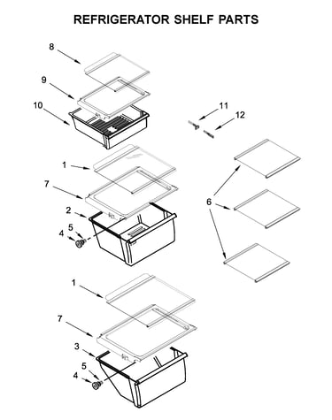 Refrigerator shelf parts