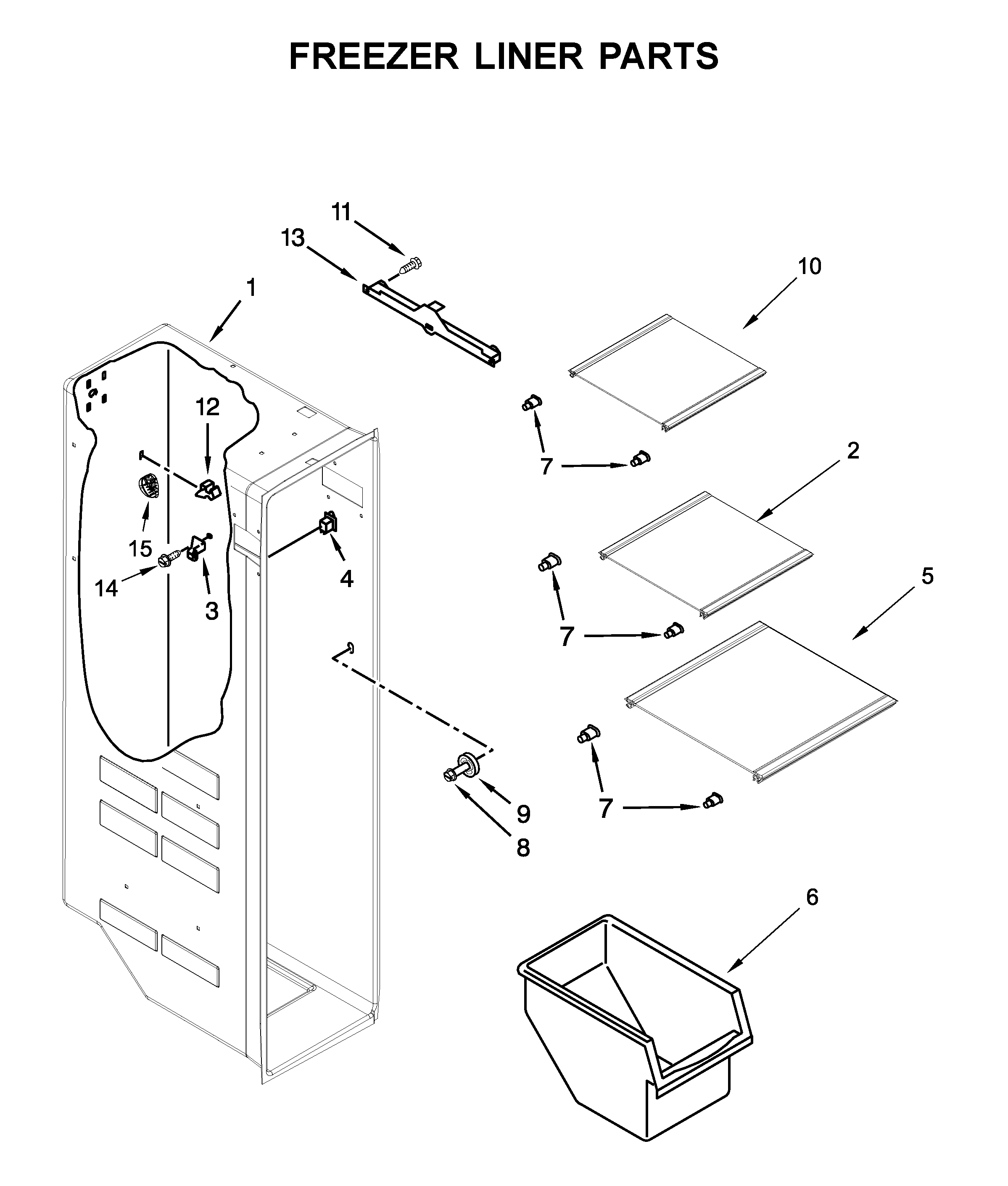 Freezer liner parts