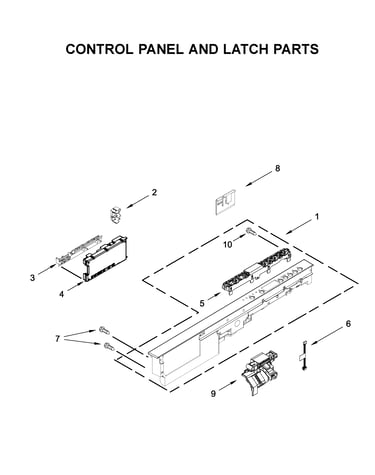 Control panel and latch parts