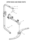 Upper wash and rinse parts