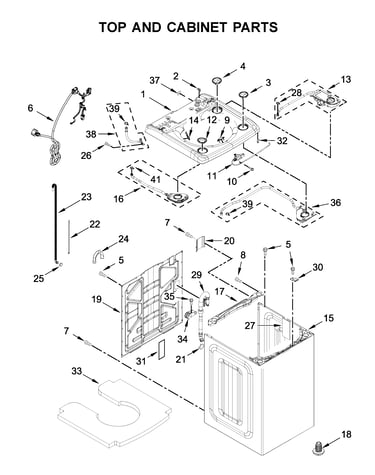 Top and cabinet parts