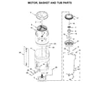 Kenmore 11031642020 motor, basket and tub parts diagram