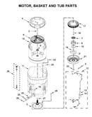 Motor, basket and tub parts