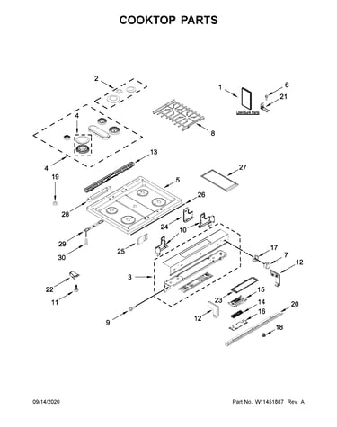 Cooktop parts
