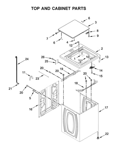 Top and cabinet parts