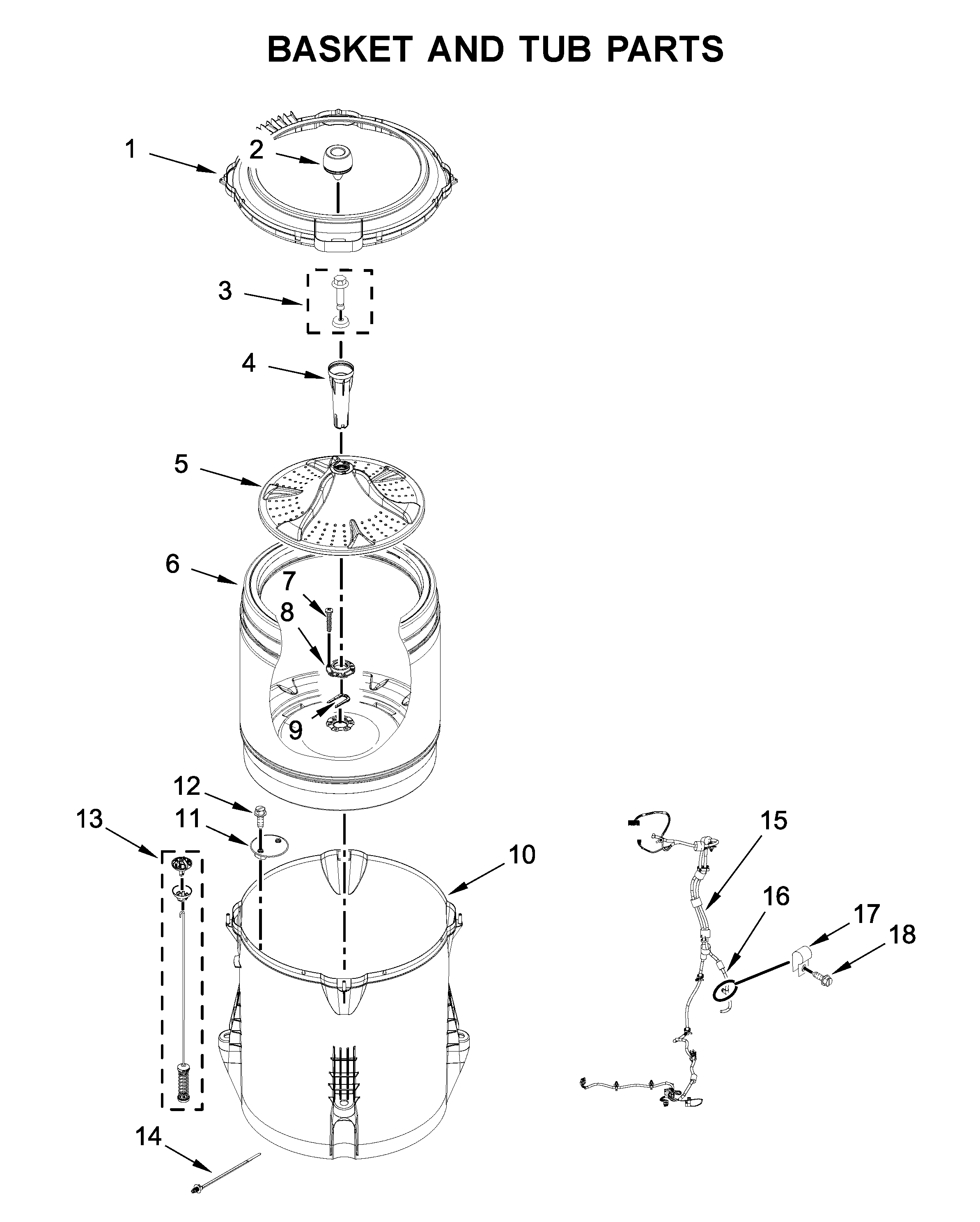 Basket and tub parts