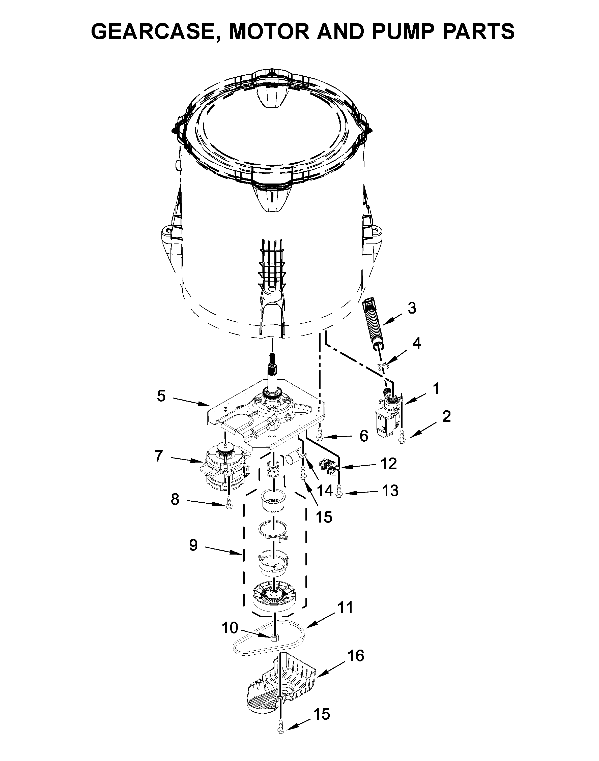 Gearcase, motor and pump parts