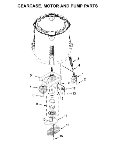 Gearcase, motor and pump parts