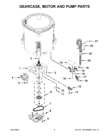 Gearcase, motor and pump parts