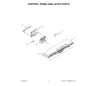 Kenmore 66514793N513 control panel and latch parts diagram
