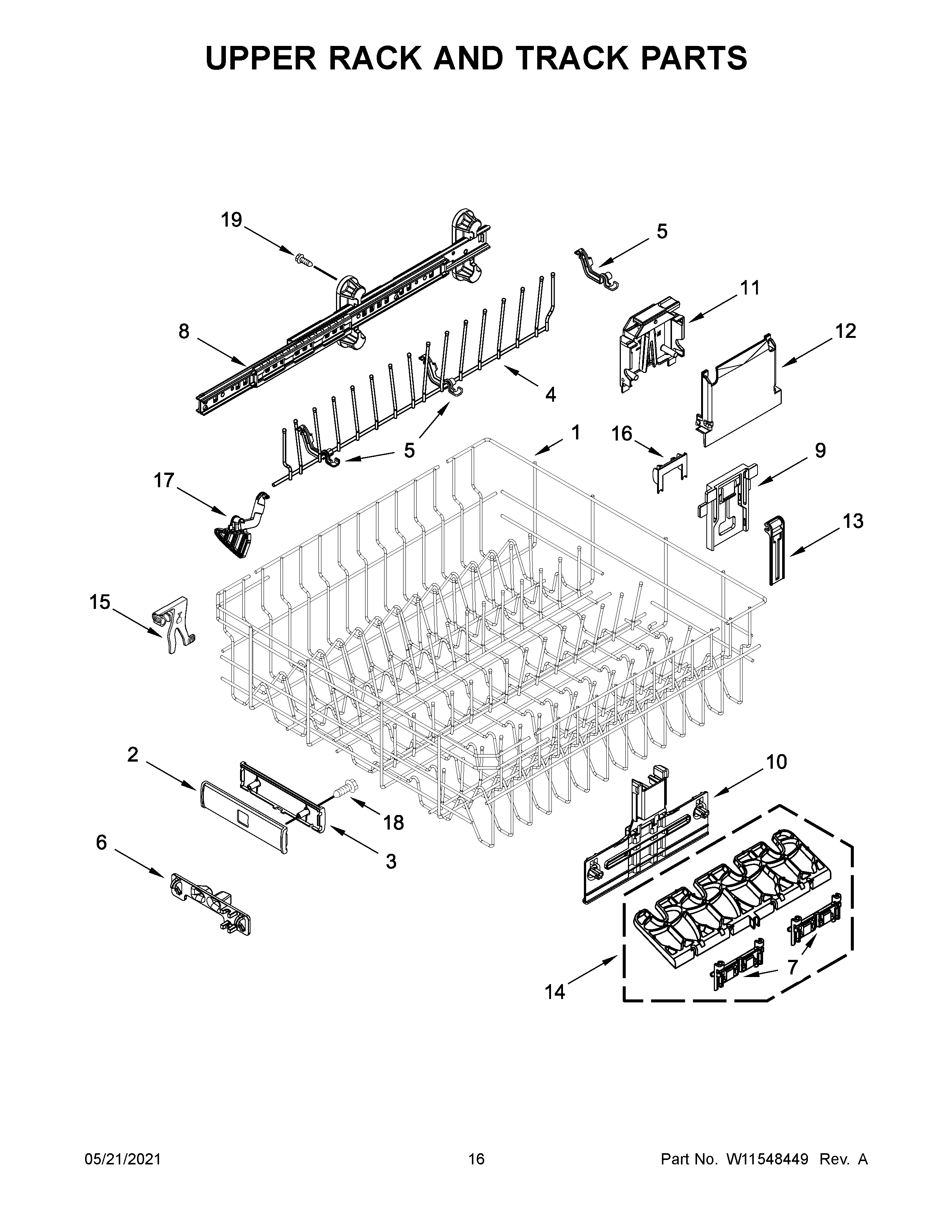 UPPER RACK AND TRACK PARTS