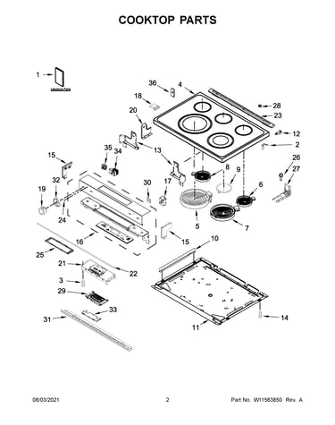 Cooktop parts