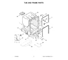 Kenmore Elite 66514845N120 tub and frame parts diagram