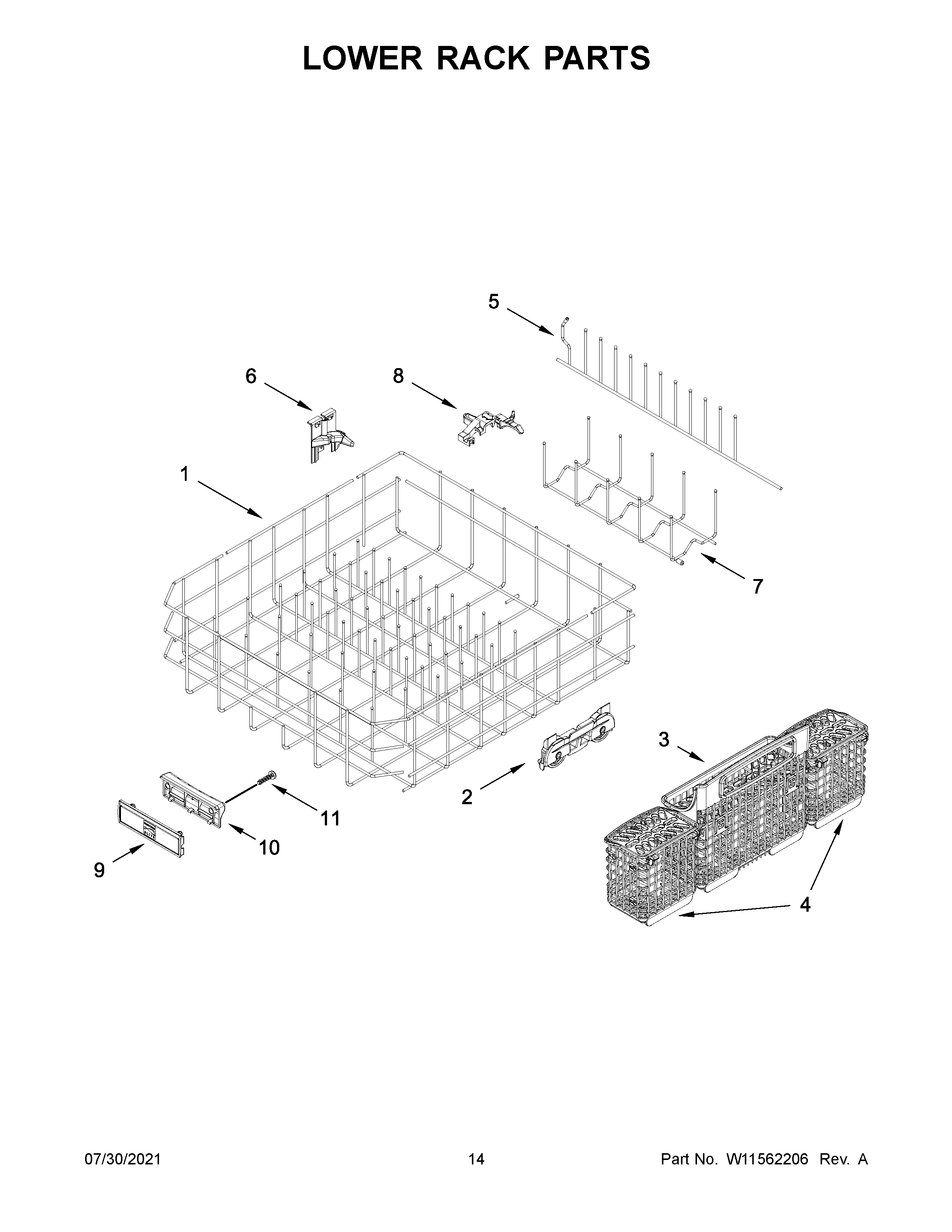 Lower rack parts