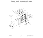 Kenmore Elite 66514895N120 control panel and inner door parts diagram