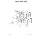 Kenmore Elite 66514895N120 tub and frame parts diagram