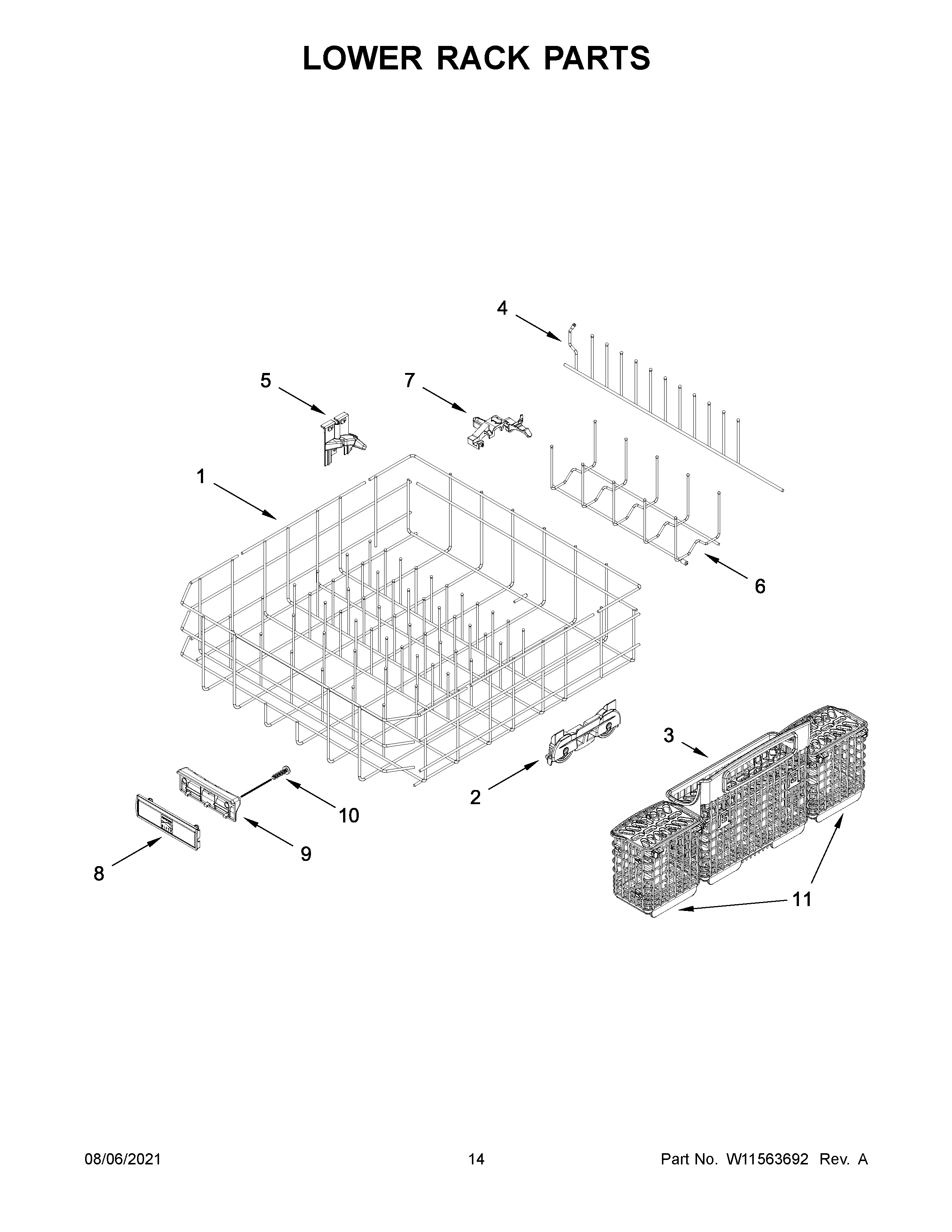 Lower rack parts