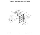 Kenmore 66514185N120 control panel and inner door parts diagram