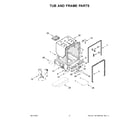 Kenmore Elite 66514875N120 tub and frame parts diagram