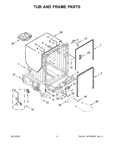 Tub and frame parts