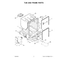 Kenmore 66514149N120 tub and frame parts diagram