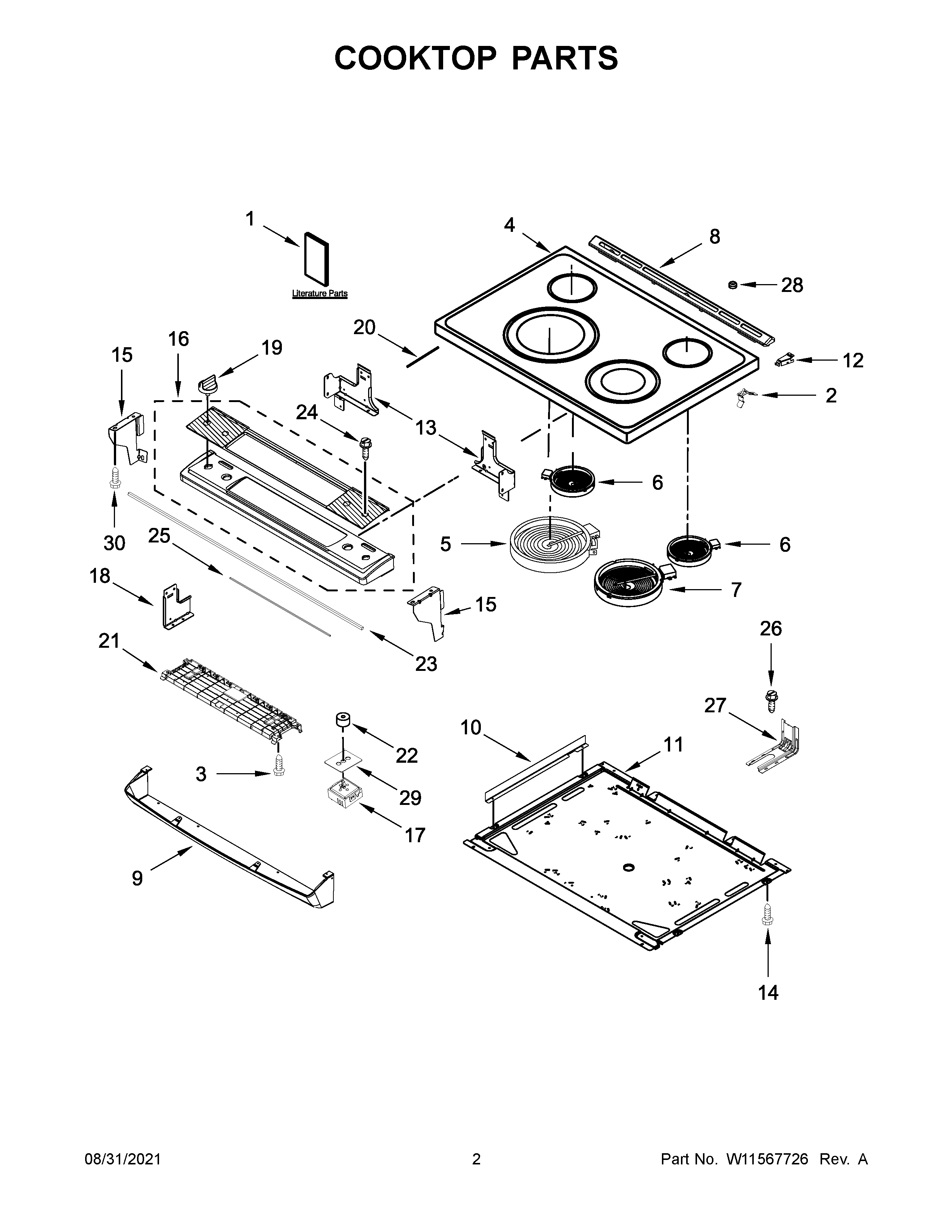 Cooktop parts