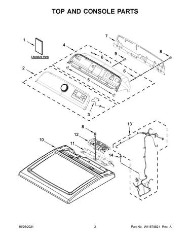 Top and console parts