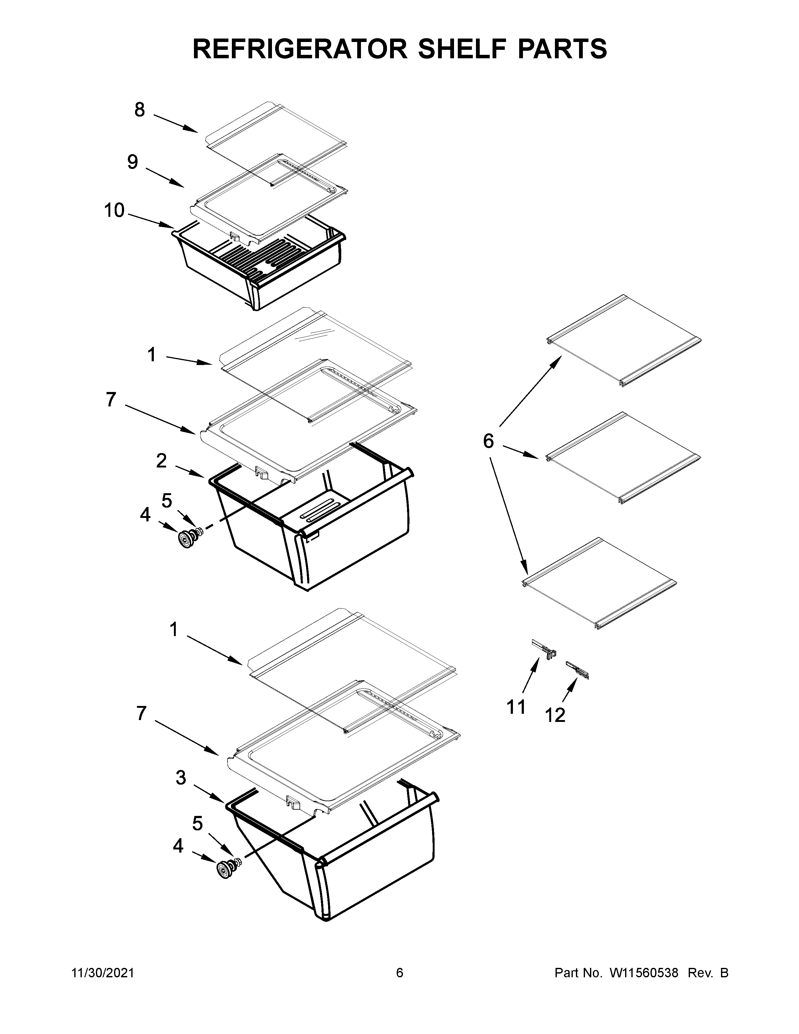 REFRIGERATOR SHELF PARTS