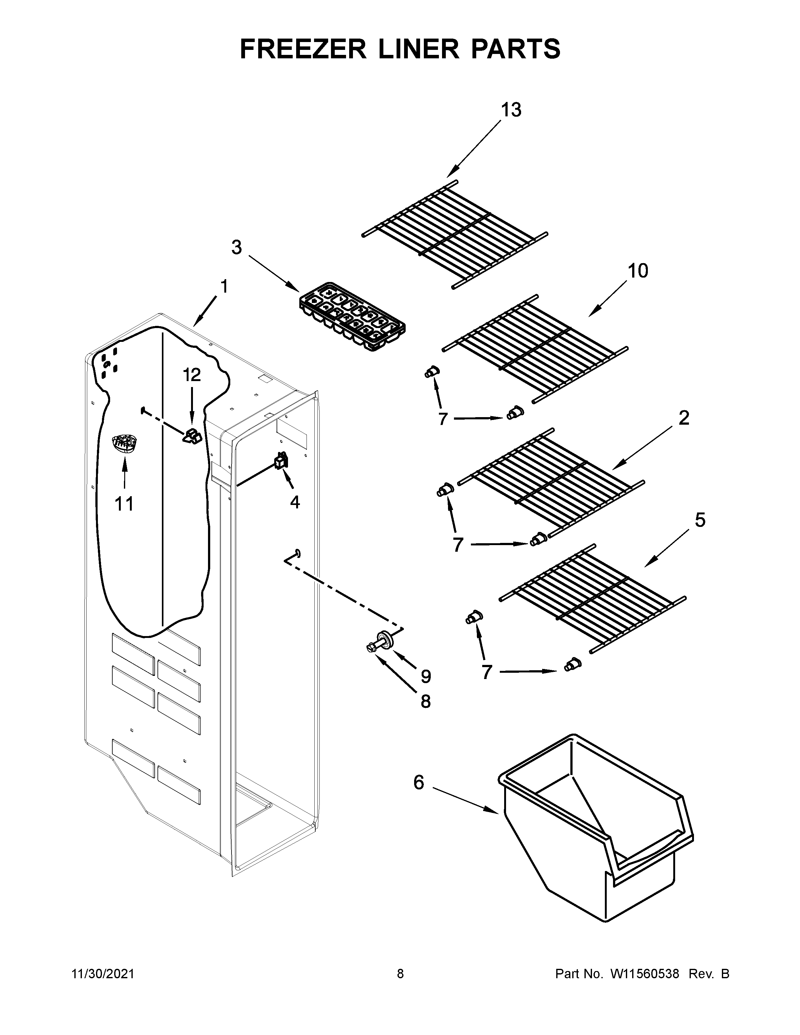 FREEZER LINER PARTS