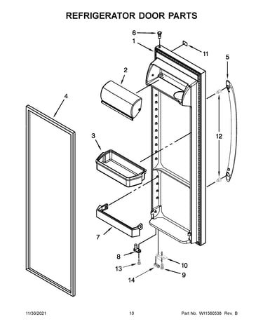 Refrigerator door parts