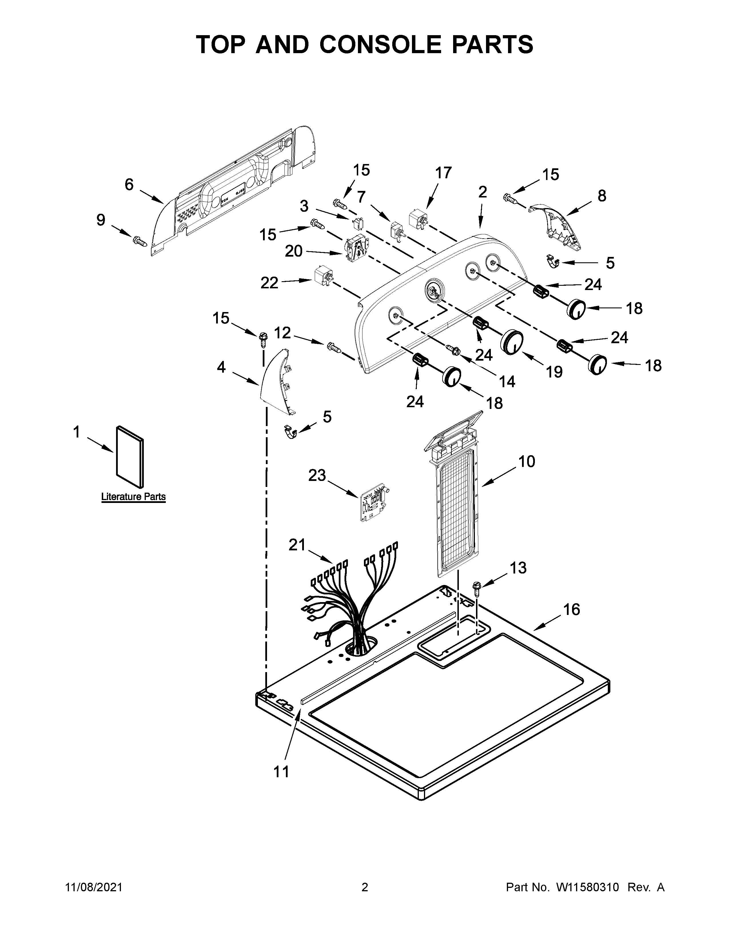 TOP AND CONSOLE PARTS