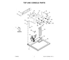 Kenmore 11075232611 top and console parts diagram