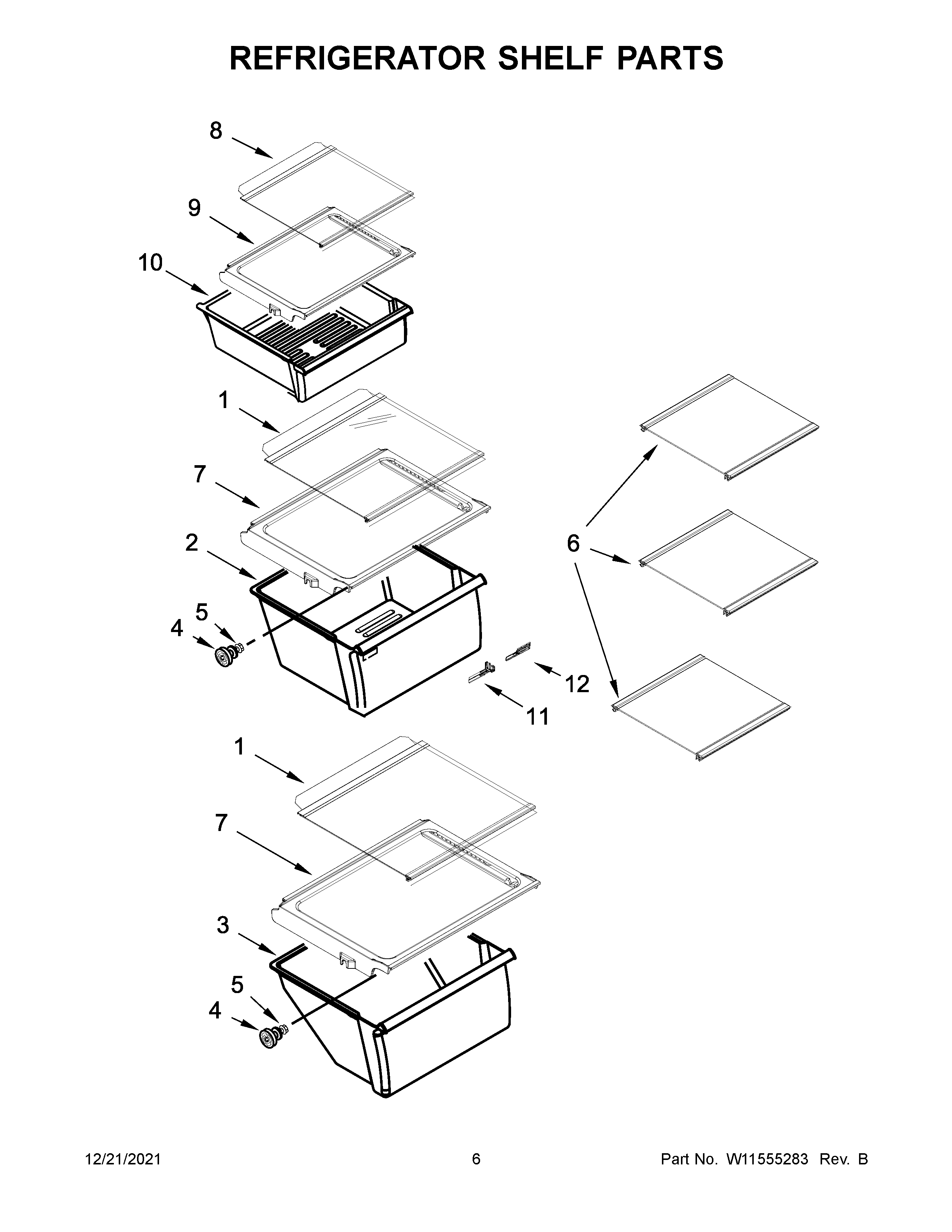 REFRIGERATOR SHELF PARTS